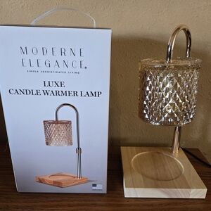Luxe Candle Warmer Lamp in Amber Gold